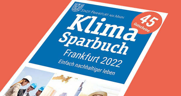 Das Cover des Klimasparbuchs 2022 der Stadt Frankfurt am Main