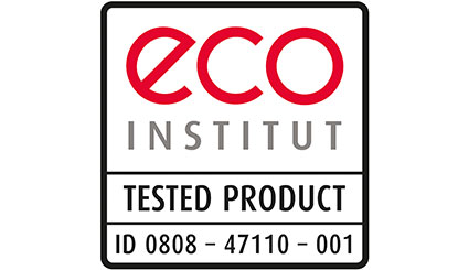 Logo von "Eco Institut" in grauer und roter Schrift.