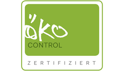 Grünes Logo mit dem Schriftzug "Öko Control Zertifiziert"